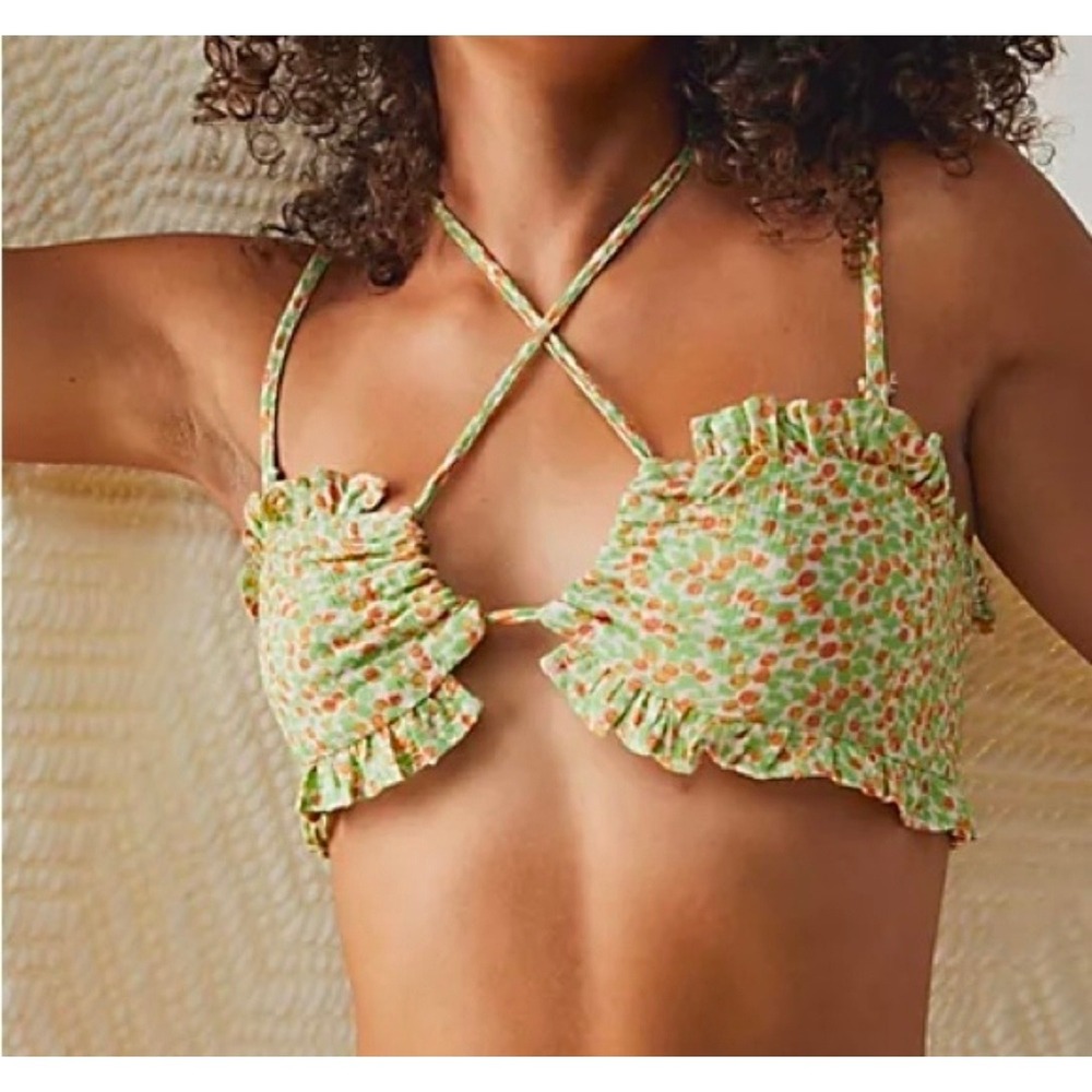 Free People Picnic Bandeau Bra Coquette Cottagecore Floral Sizs XS